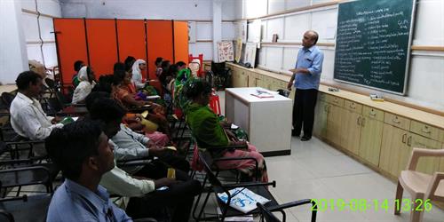 A classroom at VIVEC centre- Chhotaudepur, while a training session is in progress.